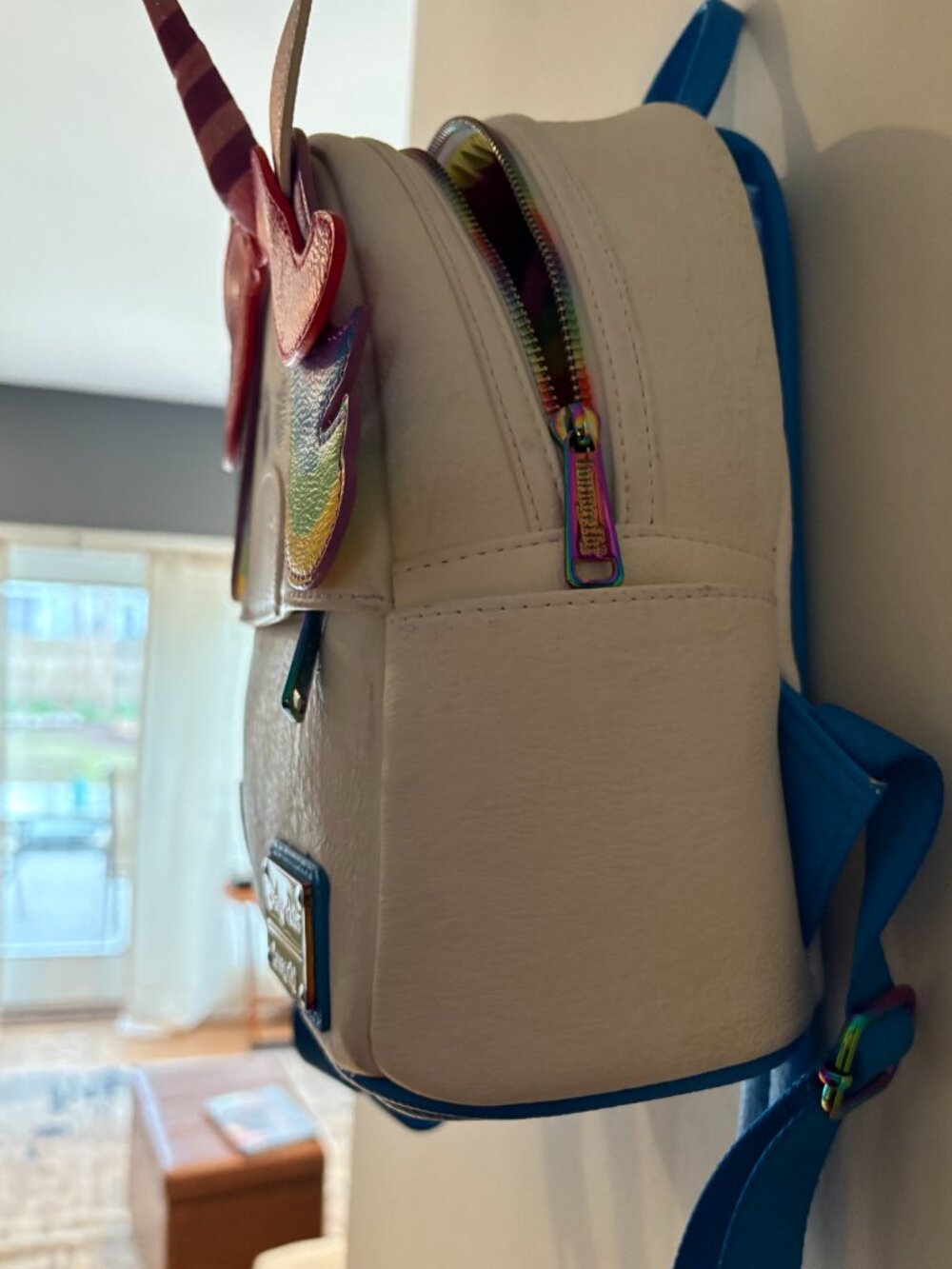 Disney Parks Loungefly Inside Out Rainbow Unicorn Mini Backpack. - Picture 2 of 4
